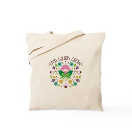 CafePress Live Laugh Grow Bouquet Tote Bag Reusable Natural Beige Canvas Shopping Bag