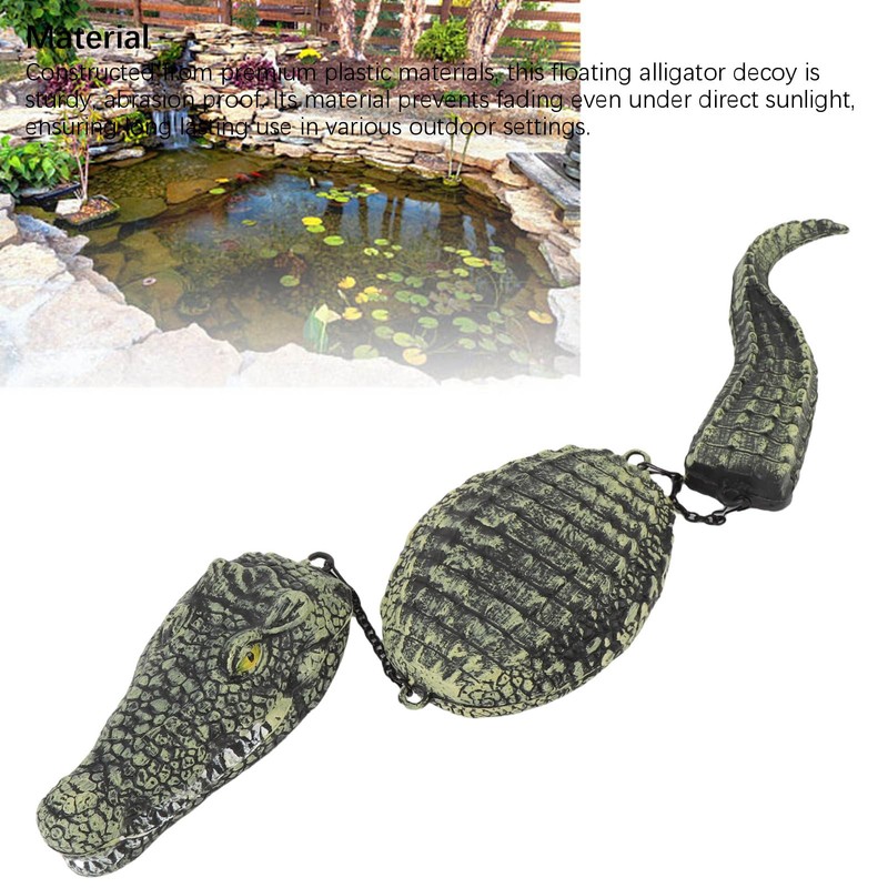 Fake Alligator Pool Float, 3 Segment Simulated Floating Crocodile Sculpture,