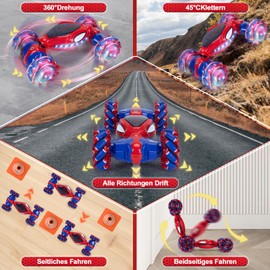 Ltteaoy Remote Controlled Car from 6-12 Years, Spider Toy from 6 7 8 9 10 11 12 Years Boy Gift Girl Boy Children 6-12 Years RC Car Drift Car Children's Toy from 6-12 Years Outdoor Toy