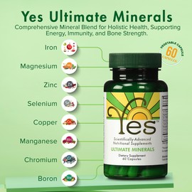 Ultimate Mineral Supplement – Chelated Magnesium, Zinc, Iron, Selenium, Chromium & Boron (TRAACS®) – High-Absorption Multimineral for Energy & Immune Support – 60 Vegan Capsules