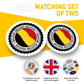 Vinyl Stickers (Set of 2) 7.5cm - Belgium Flag Belgian Travel Europe #4757