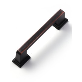 SORWDUERM 10 Pack Oil Rubbed Bronze Pulls Square 3"(76mm) Hole Center Cabinet Handles Drawer Pulls Cupboard Kitchen Hardware