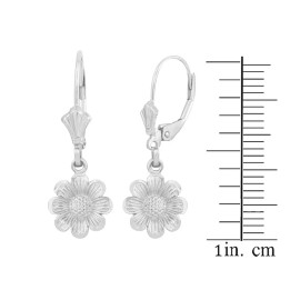 FDJ Sterling Silver Sunflower Diamond Cut Earring Set