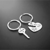 Aliangting Couple Keyrings Keychain Stainless Steel Heart Lock Keychain -