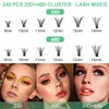 Fenshine Cluster Eyelash Extensions 240pcs 20D/40D Cluster Eyelashes Mixed, 0.07