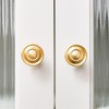 HDKXBEJ 4 Pcs Gold Round Kitchen Cabinet Knobs Decorative Unique