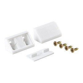ALUSFERA Angle Connector Double Set 20/40 x Furniture Connectors Cabinet Connector Construction Angle Body Connector with Cover Flap Rear Wall Connector with Screws White