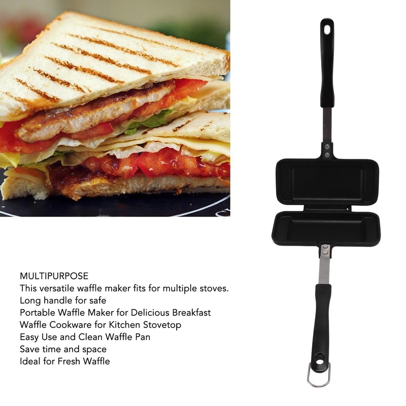 Waffle Maker Pan Nonstick Stovetop Waffle Pan Portable Aluminum Waffle