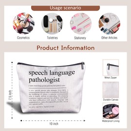 Zomhix QGFM Speech Language Pathologist Gifts, SLP Speech Language Pathology Makeup Bag, Speech Therapist Appreciation Gifts, Speech Language Pathologist Definition Cosmetic Bag Toiletry Bag
