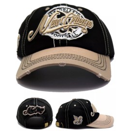 Leader of the Game New Orleans New Leader Vintage City Saints Black Gold Dad Era Strapback Hat Cap