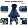 TETEGDCX Impermeable para Perros Grandes, con Capucha y Rayas Reflectantes,