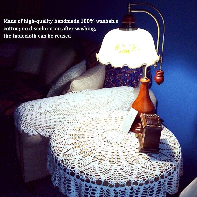 Crochet Lace Tablecloth Table Covers Hollow Knit Tablecloth Handmade Wedding