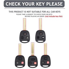 AIOEUOIA 3-Button Key Shell Replacement Case for Toyota FJ Cruiser Landcruiser / Lexus ES GS is LS SC GX470 RX300 RX330 RX350 RX400h, Black, with Keychain and Installation Tools