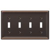 Amerelle 149T4DB Chelsea Wallplate, 4 Toggle, Aged Bronze