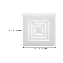 ULTECHNOVO **Bathroom Exhaust Fan Cover, Square Ceiling or Wall Mounted Ventilation Fan Plastic Cover with Spring, 265 x 265 mm, White**