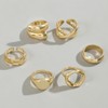 Chunky Gold Stackable Rings for Women Adjustable Round Dome Ring
