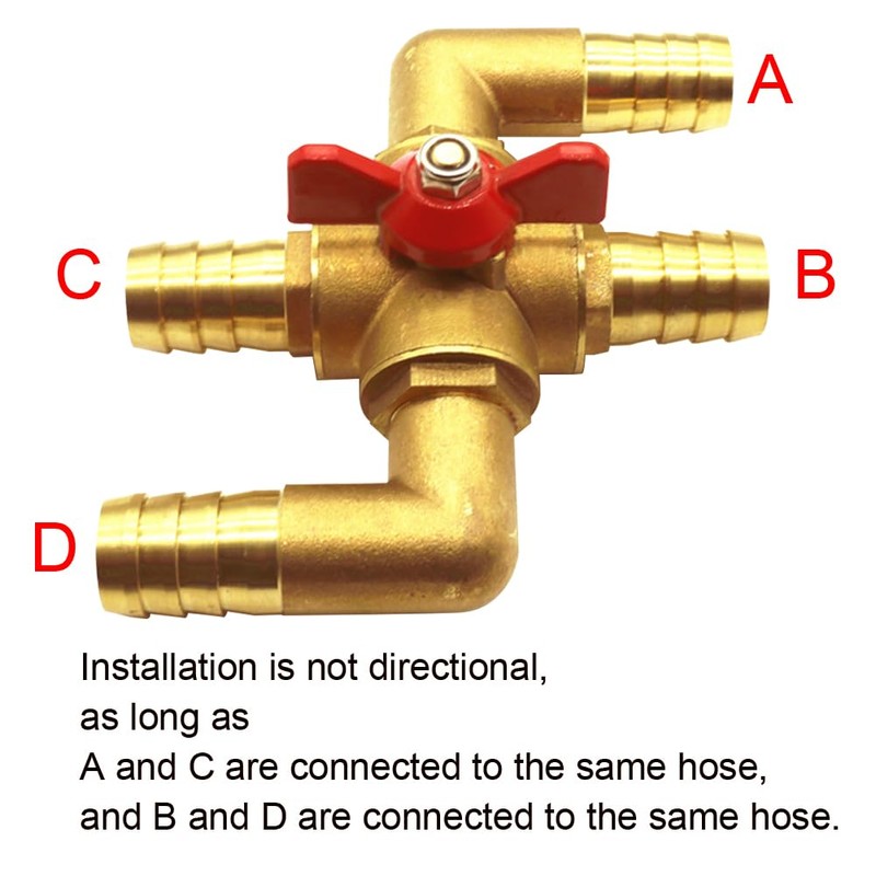 4-way Automobile Heating Water Valve, Brass Automotive Integrated Manual Control