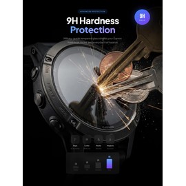 iDaPro 4+4 Pack Screen Protector for Garmin Forerunner 245 Music / 245 smartwatch + Silicone Anti-dust Plugs, 9H Tempered Glass Protection Kit in Reusable Storage Case, Anti-Scratch,Bubble-Free Installation