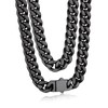 Bandmax Mens 9MM Chunky Chain Necklace 24 Inches Black Miami