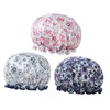 minkissy 3pcs Shower Cap Bath Visor Thicken Sleeping Cap Lace Elastic Band Printed Hat Bathing Caps Elastic Bath Hat Hair Bath Caps Bathing Hair Cap Elastic Bath Cap Navy