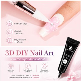 MAGIC ARMOR 3D Gel Nail Art 15 g Sculpture Nail Gel, Builder Gel, Clear Multifunctional Rhinestone Glue for 3D Nail Art Nail Carving 3D Nail Sculpting DIY Nail Design Sculpting Nail Modelling Home