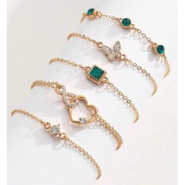 Jewellery Gold Box of 4 items. Earrings Bracelets Rings Necklaces And Free Beaded Bracelet Mystery Box Surprise Box