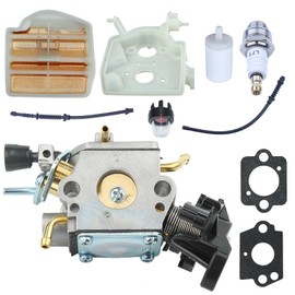Carburettor Kit for Husqvarna 445 450 445E 450E Chainsaw, ADEFOL Carburettor with Air Filter and Spark Plug Replacement Parts for Chainsaw Accessories