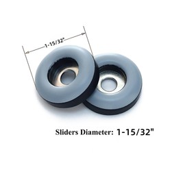 1-1/2" Screw on Furniture Sliders-Furnigear Heavy Duty PTFE (Teflon) Chair Leg Slides Glides Move Your Furniture Easy & Safely - Best Floor Protector(Grayish Blue-20pack)