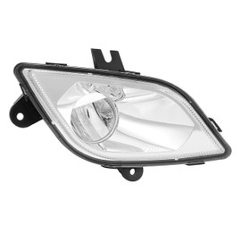 HECASA Front Right Full LED Fog Light Compatible with 2018-2024 Freightliner Cascadia Front Bumper Fog Light Lamp DRL Clear Lens Chrome Housing Passenger Side Replacement for A6603653003