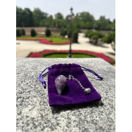 Pendel Divinatorisches Amethyst Wassertropfenform Pendel Wünschelrute Pendel Naturstein Pendel Vintage Kristall Pendel für Radiästhesie Pendel Chakra Reiki Wahrsagerei (Amatyst)