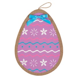 Bright Easter Egg Burlap Door Sign - Rustic Easter Home Decor