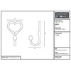 Hammer and Tongs 10x Black 40mm x 100mm Single Heart