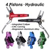 JFOYH Upgraded E4 MTB 4 Pistons Hydraulic Disc Brake Set