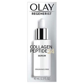 Olay Collagen Peptides Visibly Enhanced Face Serum Fragrance-free Anti-aging Vitamin B3+ to hydrate and soften skin Absorbs quickly Non-greasy 1.3 FL OZ (40mL) / 올레이 콜라겐 펩타이드 눈에 띄게 강화된 페이스 세럼 수분 공급 및 피부를 부드럽게 해주는 무향 안티 에이징 비타민 B3+ 빠르게 흡수 기름지지 않음 1.3 FL OZ (40mL)