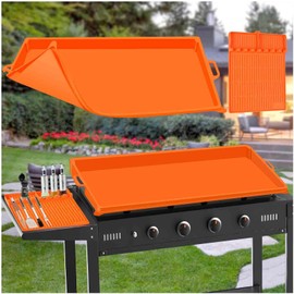 36" Silicone Griddle Mat and 16" Griddle Tools Accessories for Blackstone, Heavy Duty Food Grade Silicone Griddle Cover, for Outdoor Grill Kitchen Counter, Protect from Dirt, Rust, Debris (Orange)
