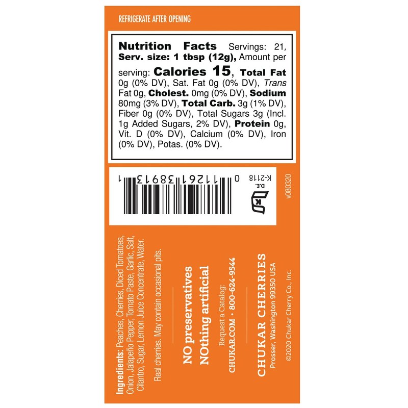 Chukar Cherries Peach Cherry Salsa (Pack of 1)