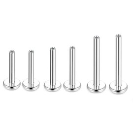 BelezaDosas 16G 18G 20G Titanium Labrets 6mm 8mm 10mm Threadless Push-in Flat Back Medusa Cartilage Cluster Monroe Tragus Lip Nose Studs (18G-1.0mm)