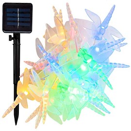 Hometown Evolution, Inc. Solar Powered LED Lights (100 LED, Solar Dragonfly - 25 Foot - Multi Colored)