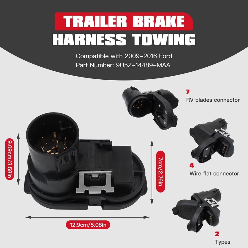 9U5Z-14489-MAA, 9U5Z14489MAA Trailer Brake Harness Towing 4/7 Plug Connector with