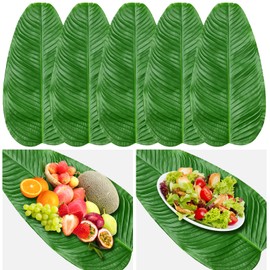Large Artificial Banana Leaves Hawaiian Luau Party Leaf 5 Pack