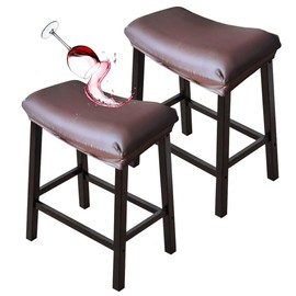 Bifaunvogel Bar Stool Cover Rectangle Set of 2 Waterproof PU Counter Height Bar stools Slipcovers Saddle Stool Slipcover Bench Seat Protector Backless Bar Stools Covers Coffee