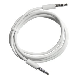 YCS Basics White 3 Foot 3.5mm Male to Male 4 Conductor Aux/Headphone Cable