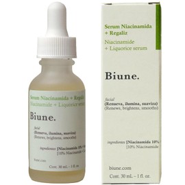Serum Niacinamida 10% + Regaliz | Acción Antimanchas e Imperfecciones | Unifica el Tono, Ilumina y Suaviza | Minimiza Poros y Controla el Brillo | Para Todo tipo de Piel | Skin Care | Biune. | 30 ml