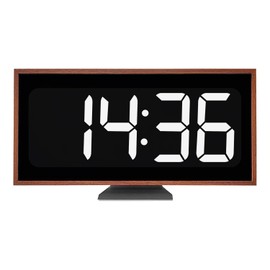 SCOAGE Simple Wooden Digital Desk Clocks Electric LED Clock with Large Numbers Silent Small Clocks for Shelf Vintage Large Display Bedside Room Decor for Kid Bedroom Living Room Entryway Table Office
