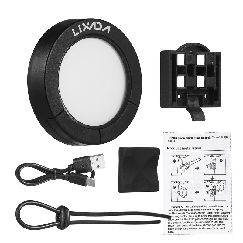 Lixada Smart Bike Tail Light USB Rechargable Colorful Bike Rear