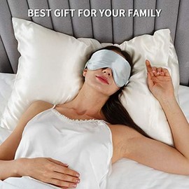 Vividomm 22 Momme 6A Grade Mulberry Silk Pillow Case Both Sides 100% Natural Pure Silk PillowCover/Sham for Hair and Skin Envelope/Tucking Closure Standar Queen King (Ivory White, Queen-1 Pack)