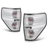 [Pair] Chrome Housing Clear Lens Tail Light Assembly Compatible with