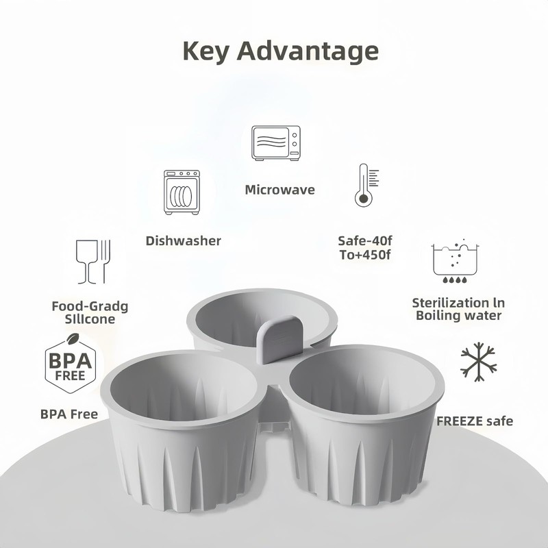 2PCS Reusable Silicone Air Fryer Baking| 135 ml Nonstick 3