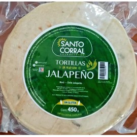 Santo Corral Tortilla Keto Chile Jalapeno Maiz Corn Gluten Free - 14 pieces 450g/1lb