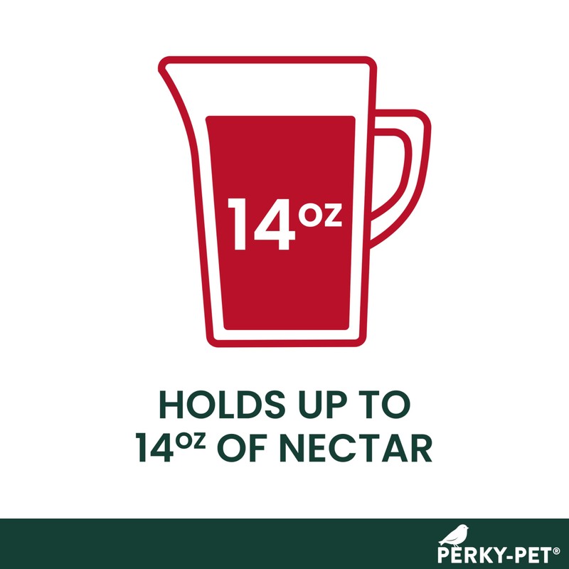 Perky-Pet Window-Mounted Glass Hummingbird Feeder - 14 fl oz Nectar